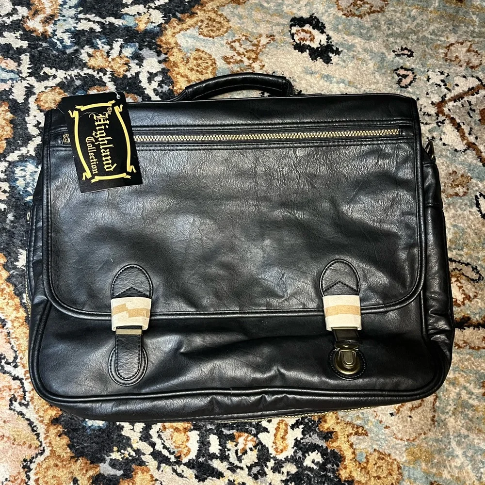 The Highland Black Leather Men's or Women’s Bag Briefcase Laptop Bag